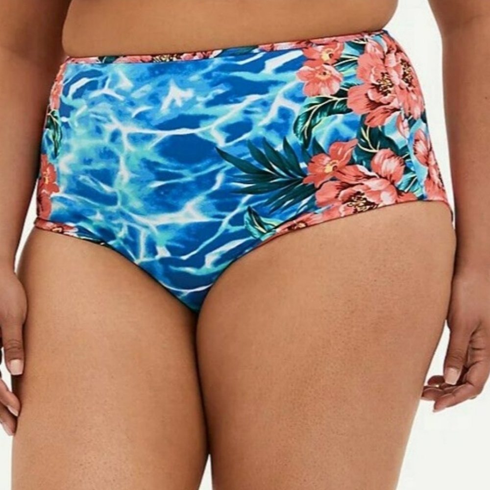 ❤️NWT TORRID REVERSIBLE SWIM BOTTOM BRIEF FLORAL WATER PRINT  - PLUS SIZE 2X
